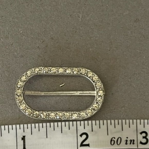 1920's Belt Buckle or Scarf Clip Gorgeous Rhinestones I can't read the marks - Picture 5 of 12